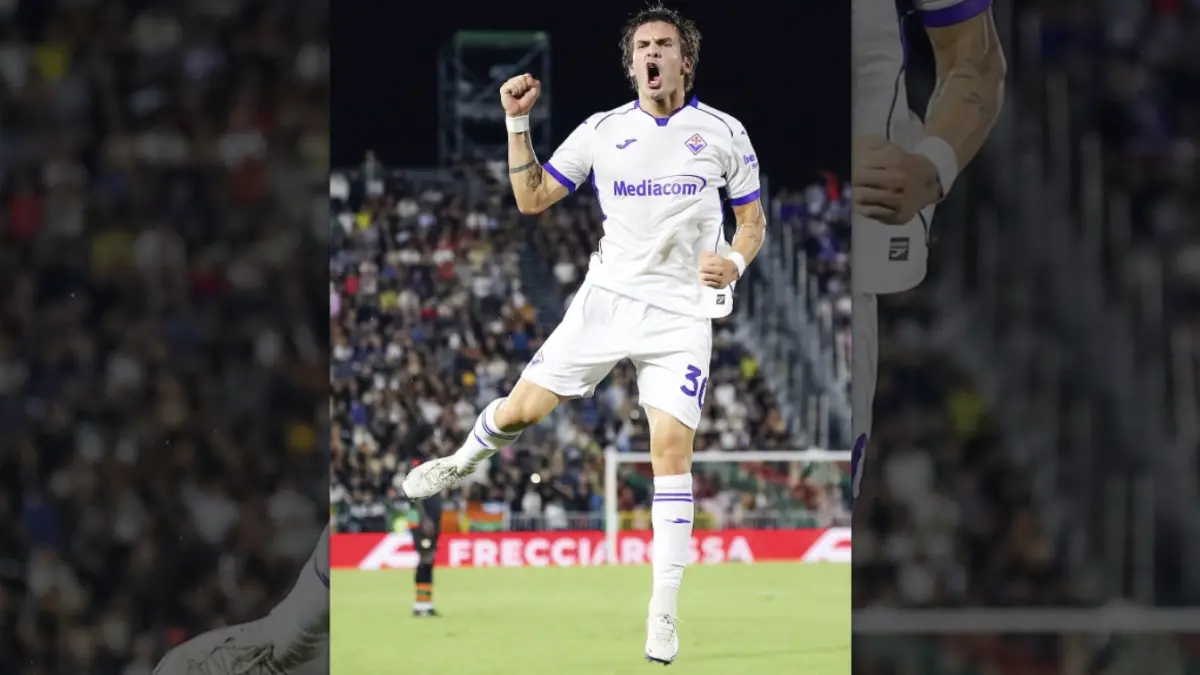 Pemain Fiorentina, Franco Mastantuono mencetak hat-trick ke gawang Venezia. FOTO: acffiorentina (IG)