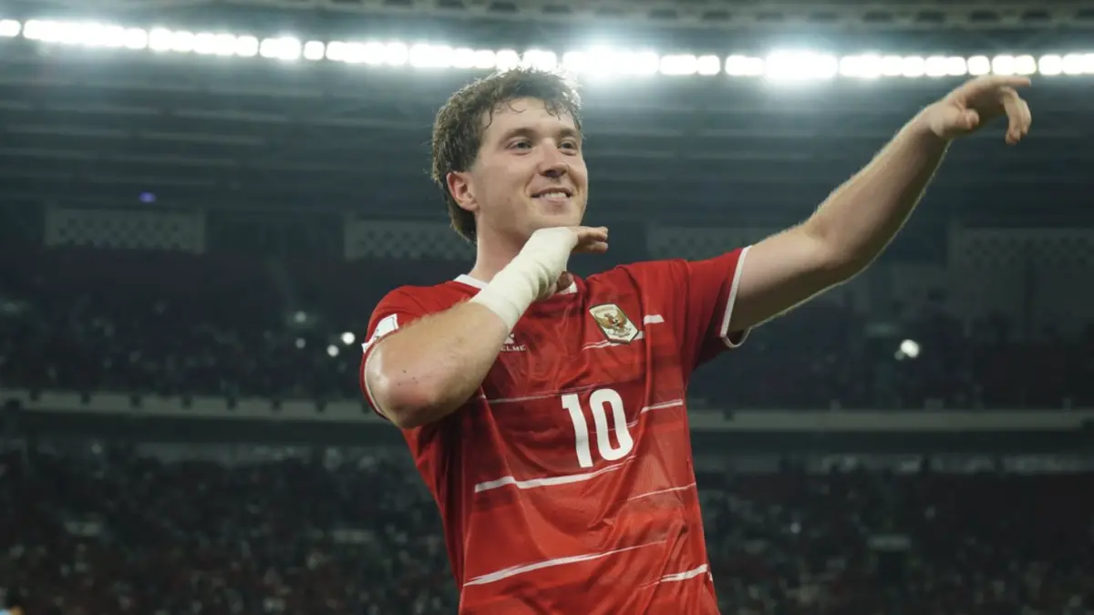 Selebrasi gol Ole Romeny dalam laga FIFA ASEAN Cup 2026 Timnas Indonesia vs Singapura yang digelar di Stadion Utama Gelora Bung
Karno, Jumat (25/9/2026).(KOMPAS.com/Antonius Aditya Mahendra)