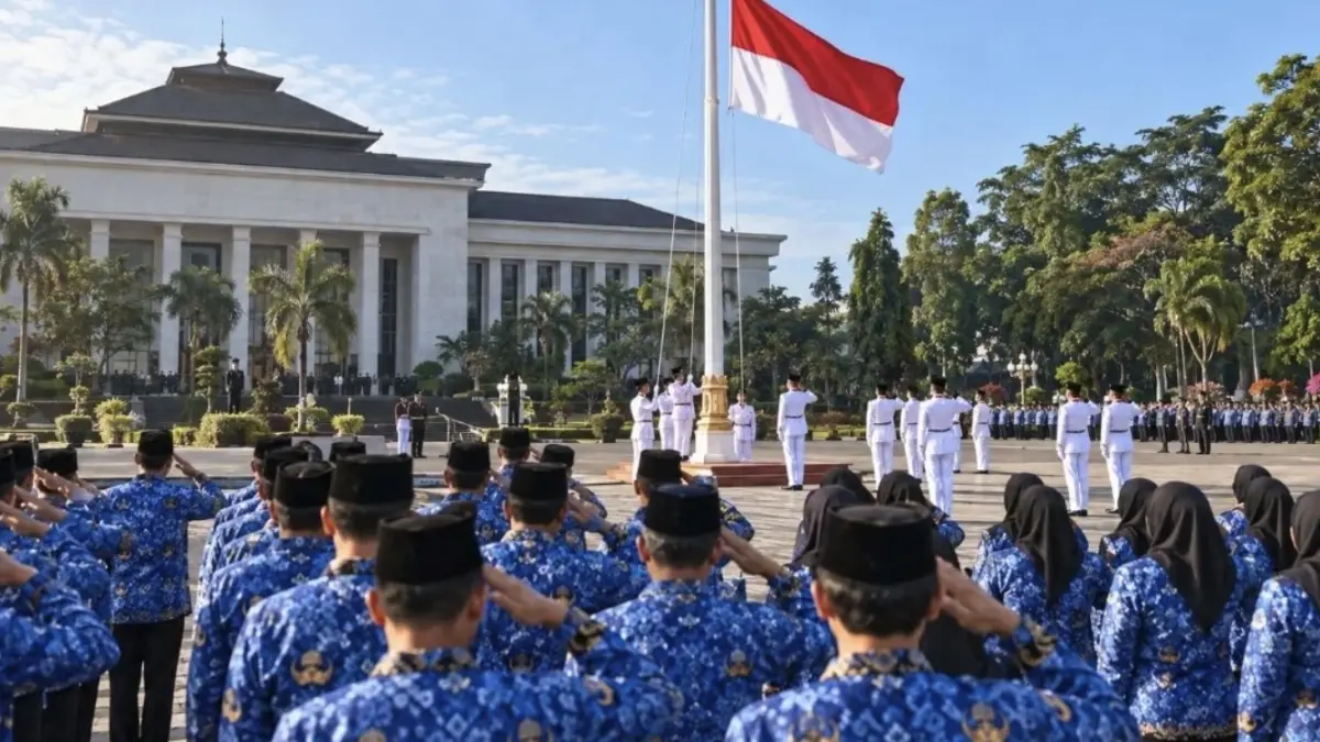 upacara peringatan Hari Kesaktian Pancasila pada 1 Oktober. llustrasi