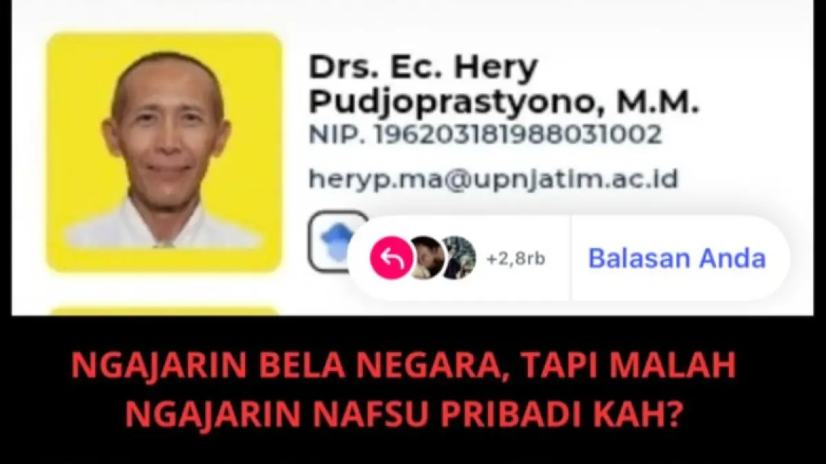Dugaan pelecehan Oleh dosen UPN Veteran Jatim viral di media sosial/Foto: Tangkapan layar