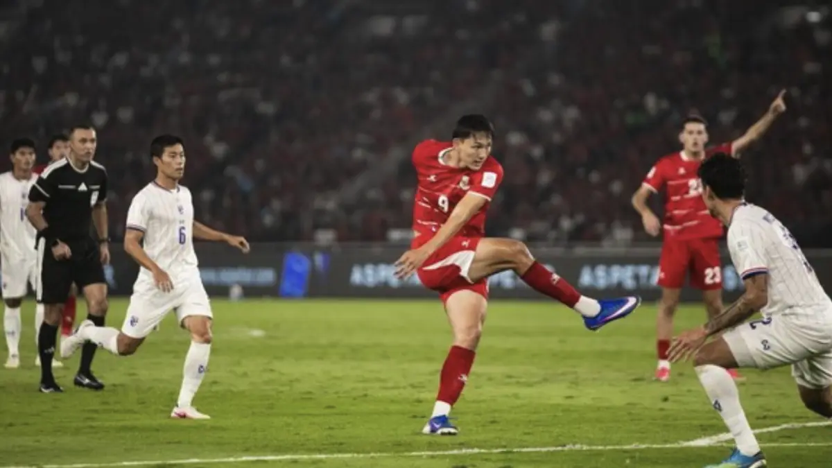 Gol Elkan Baggott Paksa Final FIFA ASEAN Cup 2026 ke Adu Penalti. (CNNIndonesia/Adi ibrahim)