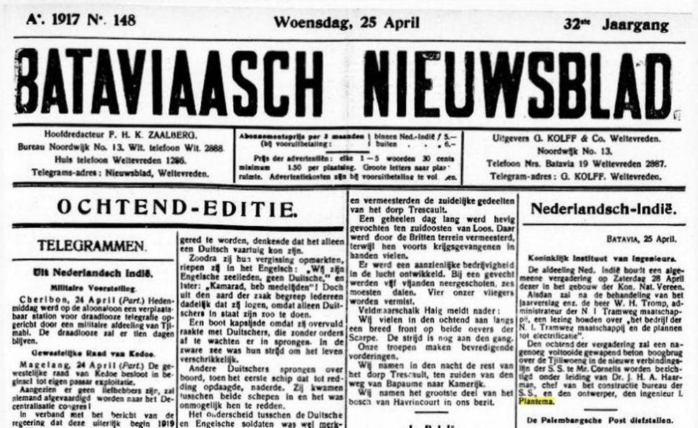 Surat Kabar Bataviaasch Nieuwsblad