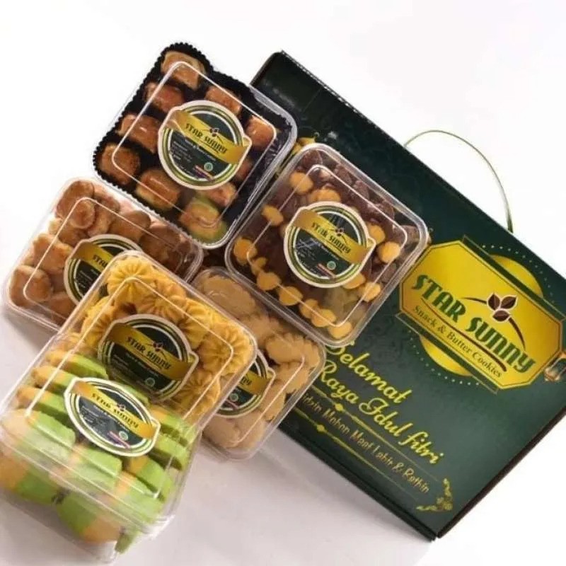 Ilustrasi bingkisan snack dan kue