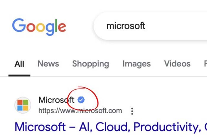 Google sedang uji coba tanda centang terverifikasi di halaman pencariannya.