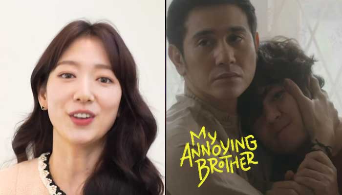 Park Shin Hye dan tangkapan layar trailer My Annoying Brother versi Indonesia.