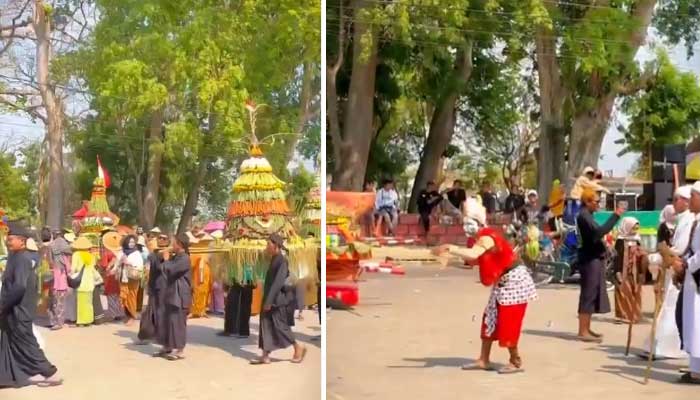 Pawai budaya Kayon di Desa Bejagung Lor.