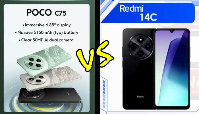 POCO C75 vs Redmi 14C.