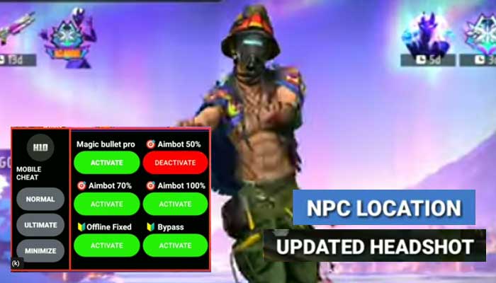 Tangkapan layar New Headshot - NPC Panel V4 Cheat Free Fire Apk.