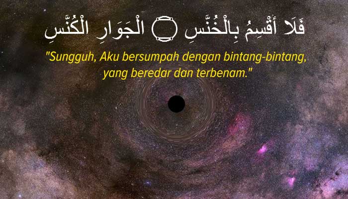 Fenomena lubang hitam dalam Al-Quran, disebut dalam Surah At-Takwir ayat 15&ndash;16. Foto ilustrasi lubang hitam diambil dari laman science-nasa/FECYT, IAC.