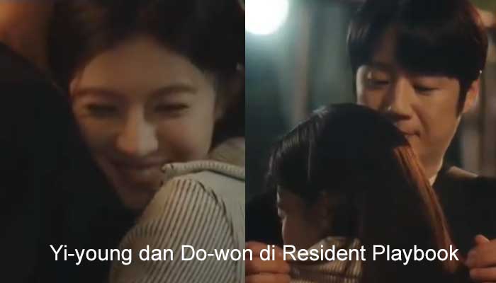 Potongan salah satu adegan pelukan Yi-young dan Do-won di Resident Playbook yang viral di sosial media.
