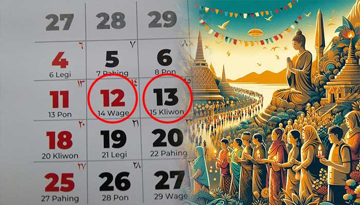 Apakah hari ini tanggal merah? Tanggal 12&ndash;13 Mei 2025 adalah libur nasional Waisak.
