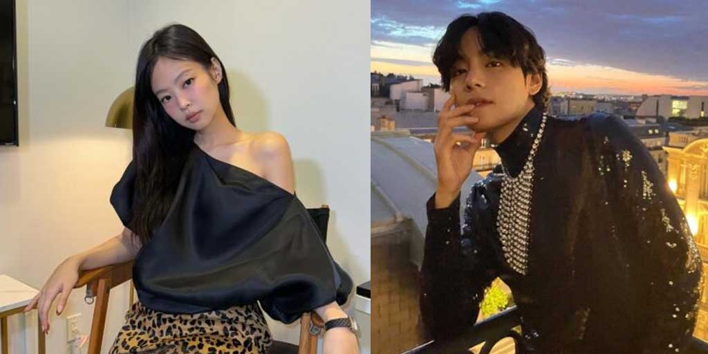 Jennie BLACKPINK dan V BTS.