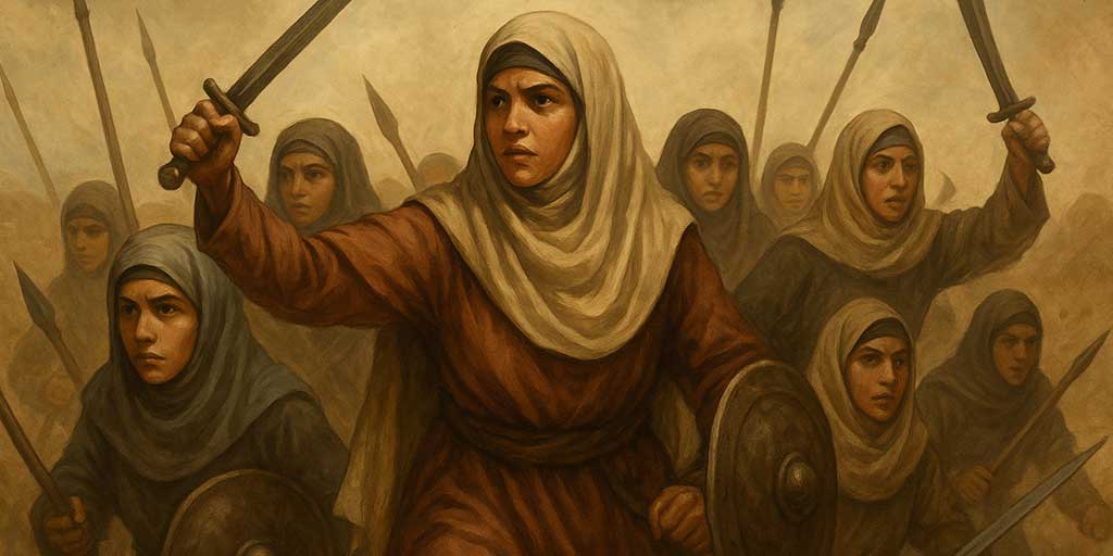 Ilustrasi Shabiyah Nabi yang ikut berjihad bersama Rasulullah SAW di medan perang dalam sejarah perjuangan Islam.