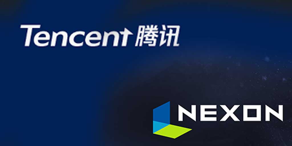 Ilustrasi logo tencent dan Nexon.