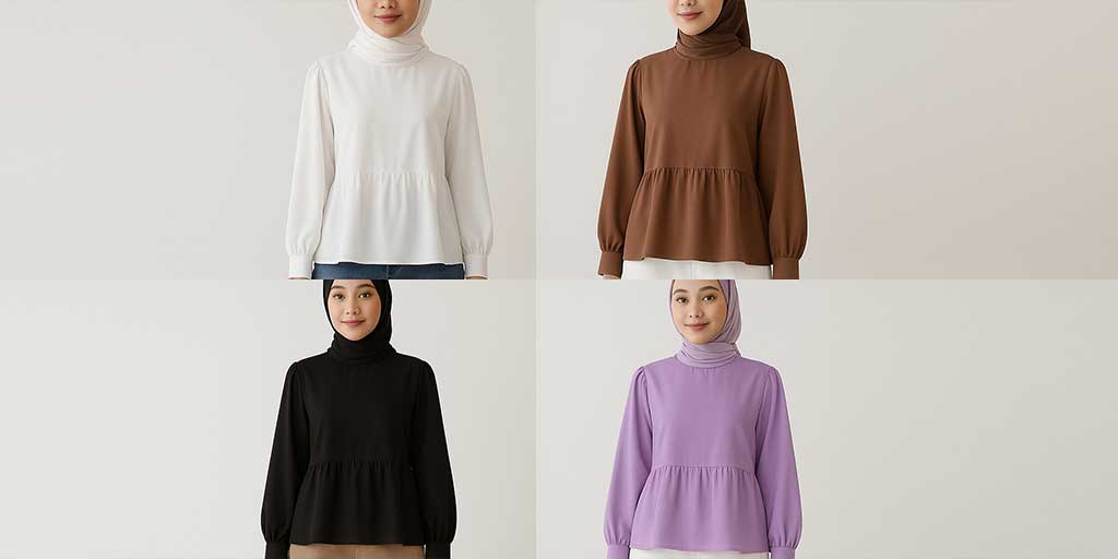 Ilustrasi kombinasi perpaduan warna atasan dan bawahan untuk usia 20-an agar tampil mahal dan trendy.
