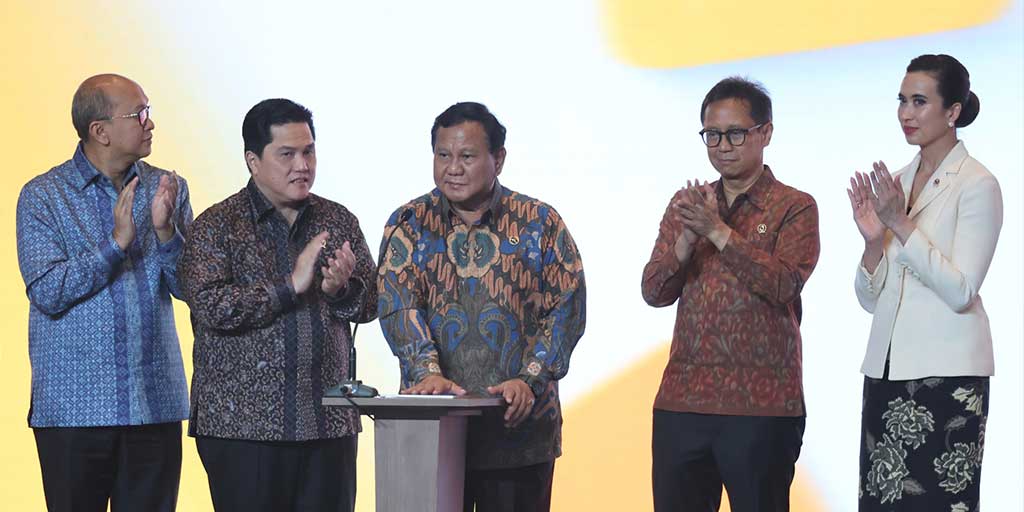 Presiden RI Prabowo Subianto saat peresmian Kawasan Ekonomi Khusus (KEK) Kesehatan Sanur dan Bali, Rabu (25/6).