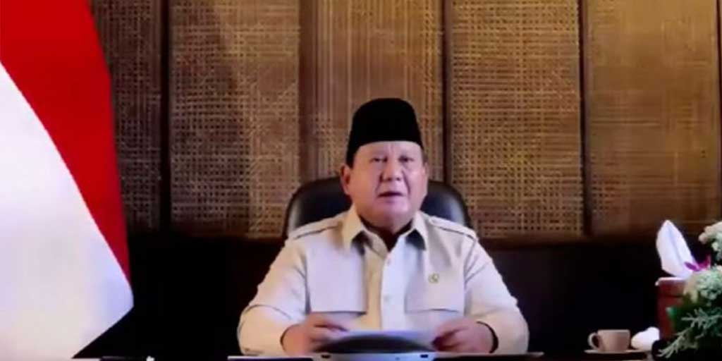Presiden RI Prabowo Subianto dalam video conference peresmian Peningkatan Produksi Minyak 30 Ribu Barel di Lapangan Banyu Urip, Bojonegoro, Jawa Timur, Kamis (26/6).