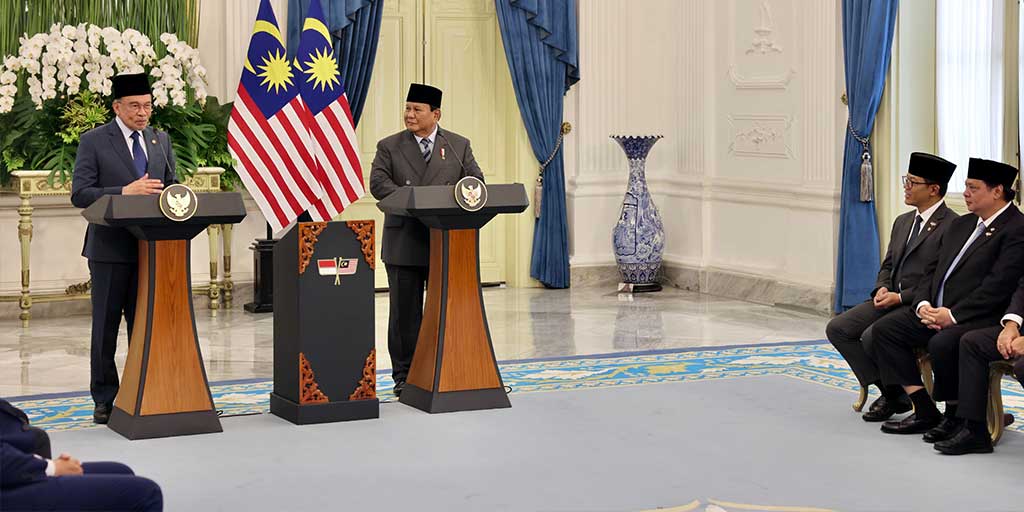 Pertemuan bilateral PM Malaysia Anwar Ibrahim dan Presiden RI Prabowo Subianto  di Istana Merdeka, Jakarta, Jumat (27/6).