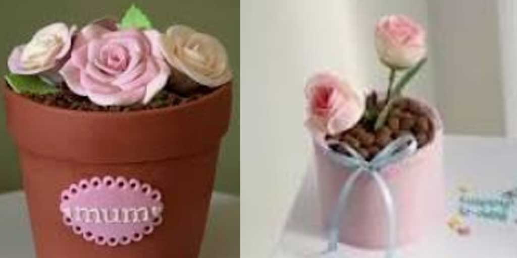 Tampilan kue flower pot.