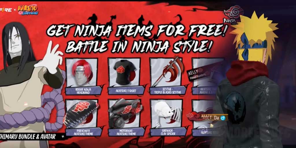 FF Mystery Shop Minato Bundle, kolaborasi Free Fire x Naruto Chapter 2.