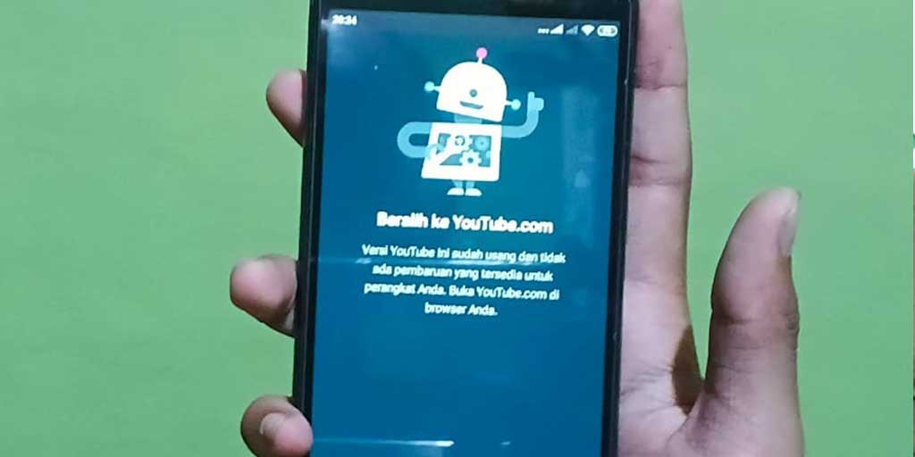 Foto ilustrasi aplikasi YouTube tidak bisa dibuka di ponsel.