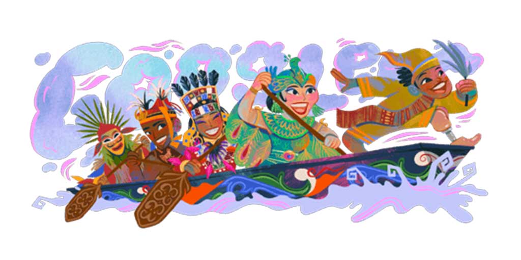 Ilustrasi spesial di halaman pencarian Google pada Minggu, 17 Agustus 2025, Doodle merayakan HUT ke-80 RI.