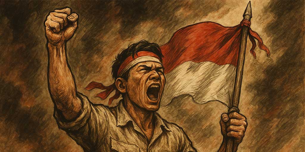 Ilustrasi seorang pejuang kemerdekaan Indonesia. Ada lima negara di dunia yang pertama mengakui kemerdekaan RI.