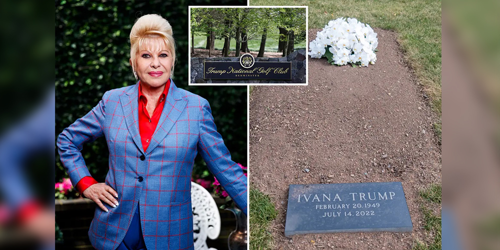 Potret Ivana Trump semasa hidup dan makamnya yang berada di area Trump National Golf Club, Bedminster, New Jersey, menimbulkan kontroversi terkait motif pemakaman tersebut.