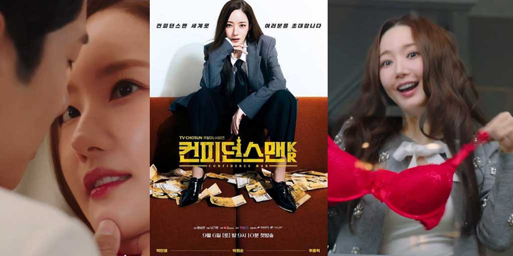 Poster Drama Korea terbaru Confidence Queen dan tangkapan layar salah satu adegan.