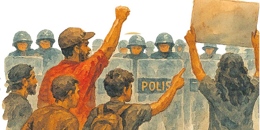 Ilustrasi Opini "Melindungi Rakyat, Memanusiakan Aparat"