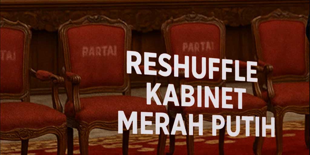 Ilustrasi peta kursi Kabinet Merah Putih usai reshuffle.