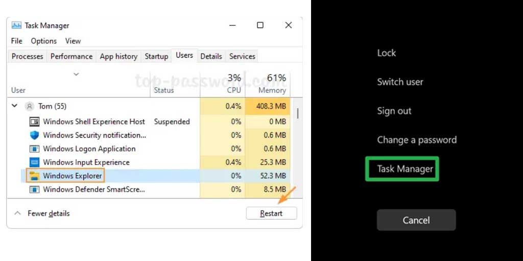 Ilustrasi cara restart Windows Explorer yang hilang di Windows 11.