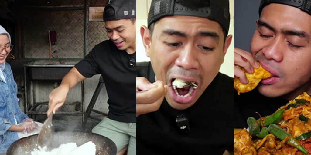 Tangkapan layar konten kuliter Tanboy Kun, ciri khas gaya makan dengan ekspresi natural membuat ia layak jadi Raja Mukbang Indonesia.