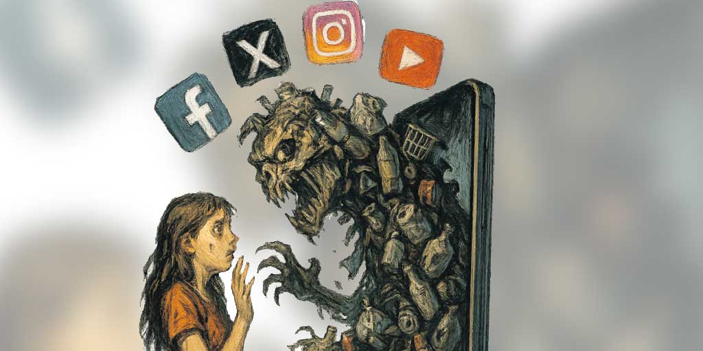 Konten sampah terus berseliweran di Facebook, Instagram, TikTok, Twitter, dan YouTube semakin tidak terkontrol berdampak buruk pada terhadap tumbuh kembang anak. Foto adalah ilustrasi.