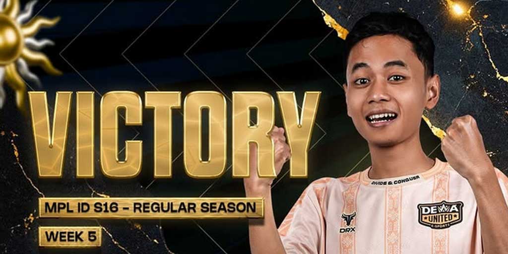 Dewa United Esports tumbangkan RRQ dengan skor 2-0 pada laga pekan kelima MPL ID Season 16, Sabtu (20/9).