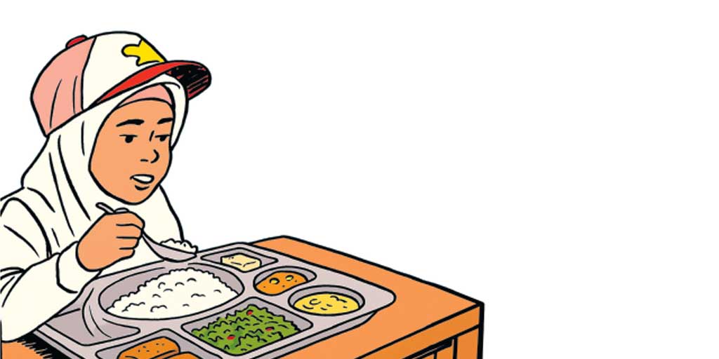 Ilustrasi Opini berjudul Jujur, Program MBG Menguntungkan Siapa?.