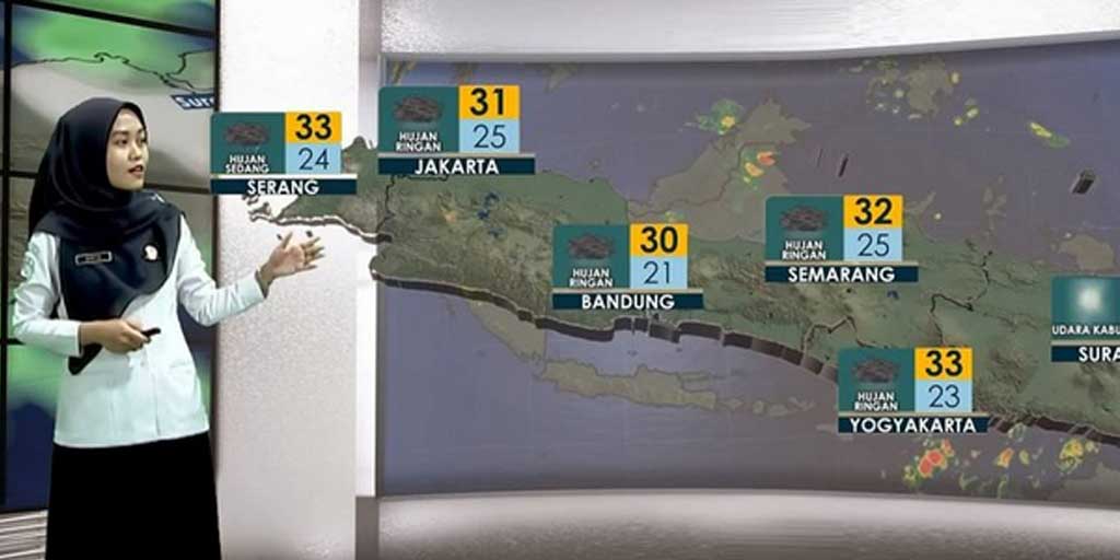 Tangkapan layar - Prakirawan BMKG Sastia Frista menyampaikan prakiraan cuaca harian dalam video yang dipantau melalui kanal YouTube BMKG di Jakarta, Minggu (28/9).