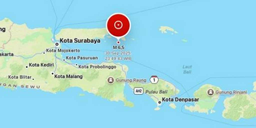 Tangkapan layar rilis BMKG gempa di Sumenep, Jawa Timur.