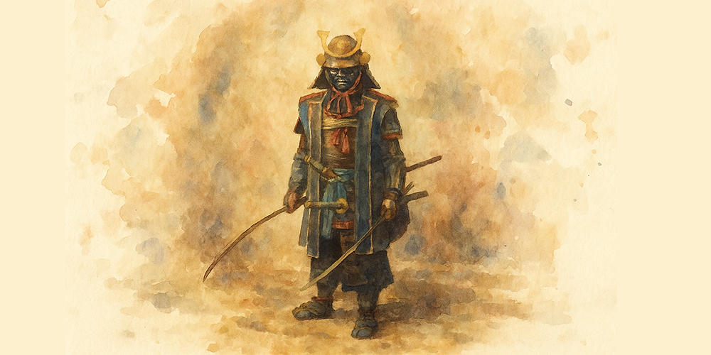 Ilustrasi samurai Jepang bergaya klasik, menggambarkan kehormatan dan keteguhan dalam tradisi bushido yang masih hidup hingga kini.