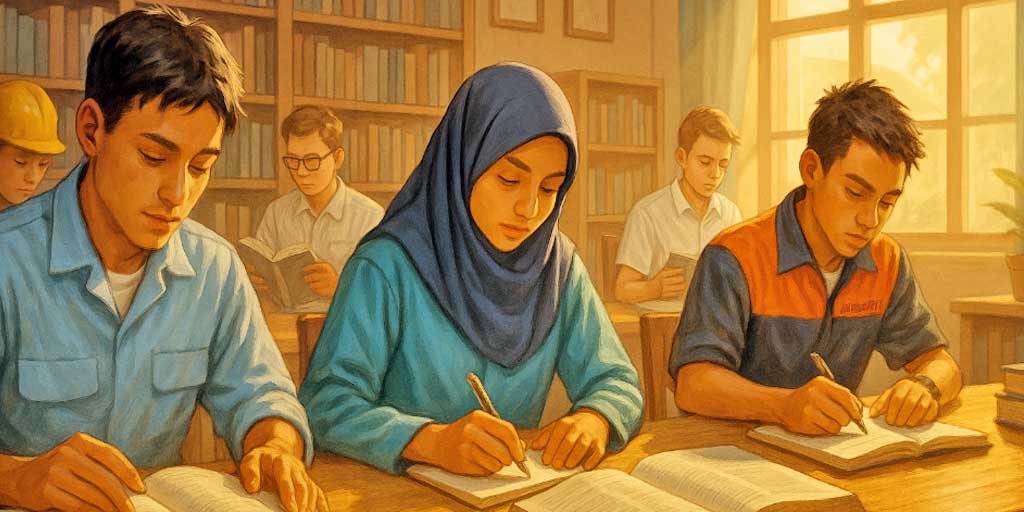 Ilustrasi Opini yang berjudul Buku: Api yang Tak Boleh Padam di Era Gawai.