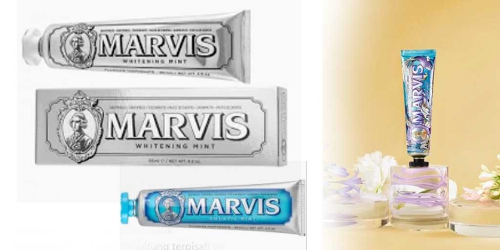 Pasta gigi Marvis, salah satu produk perawatan gigi dan mulut yang populer saat ini.