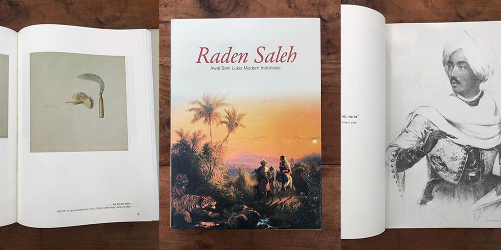Sampul dan isi buku &ldquo;Raden Saleh: Awal Seni Lukis Modern Indonesia&rdquo; karya Werner Kraus, terbitan Goethe-Institut Indonesia (2012). Buku ini mengulas kehidupan, perjalanan, dan karya Raden Saleh