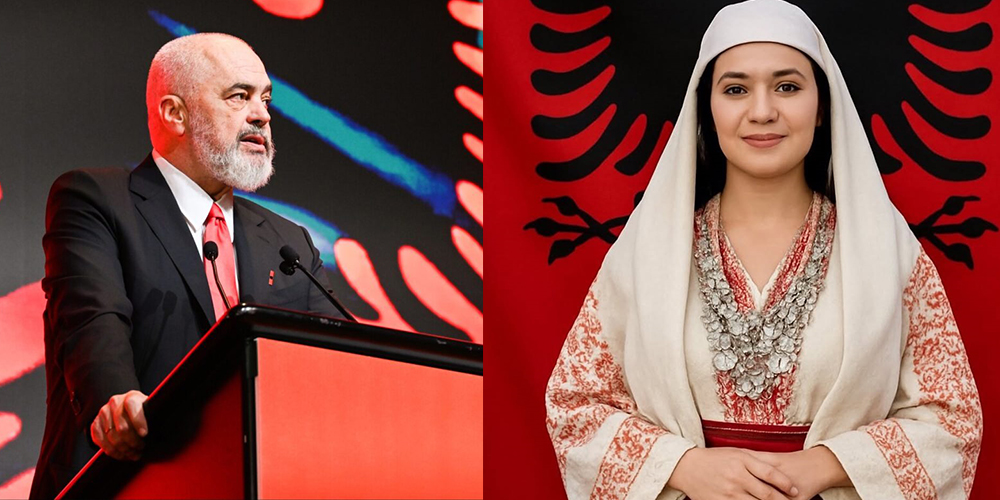 Diella Menteri AI Pertama di Dunia disebutkan "hamil"  83 anak digital, metafora untuk peluncuran 83 asisten AI parlemen oleh PM Albania Edi Rama di forum Berlin Global Dialogue 2025, Berlin.