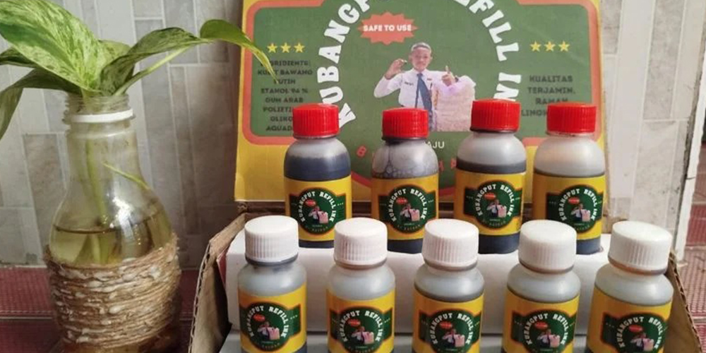 Hasil produk tinta spidol kreasi Raihan Jouzu Syamsudin, siswa SMPN 57 Surabaya dari limbah kulit bawang putih