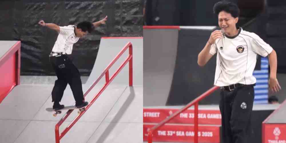 Basral Graito Hutomo meluapkan emosi usai memastikan medali emas nomor street skateboard SEA Games 2025&mdash;prestasi dari cabang yang kerap dipandang sebelah mata namun mampu mengharumkan nama Indonesia.