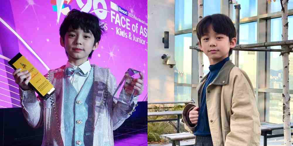 Lionel Abraham Gunawan, model cilik asal Indonesia, berpose usai meraih gelar Asia Model of the Year 2025 dalam ajang Face of Asia.