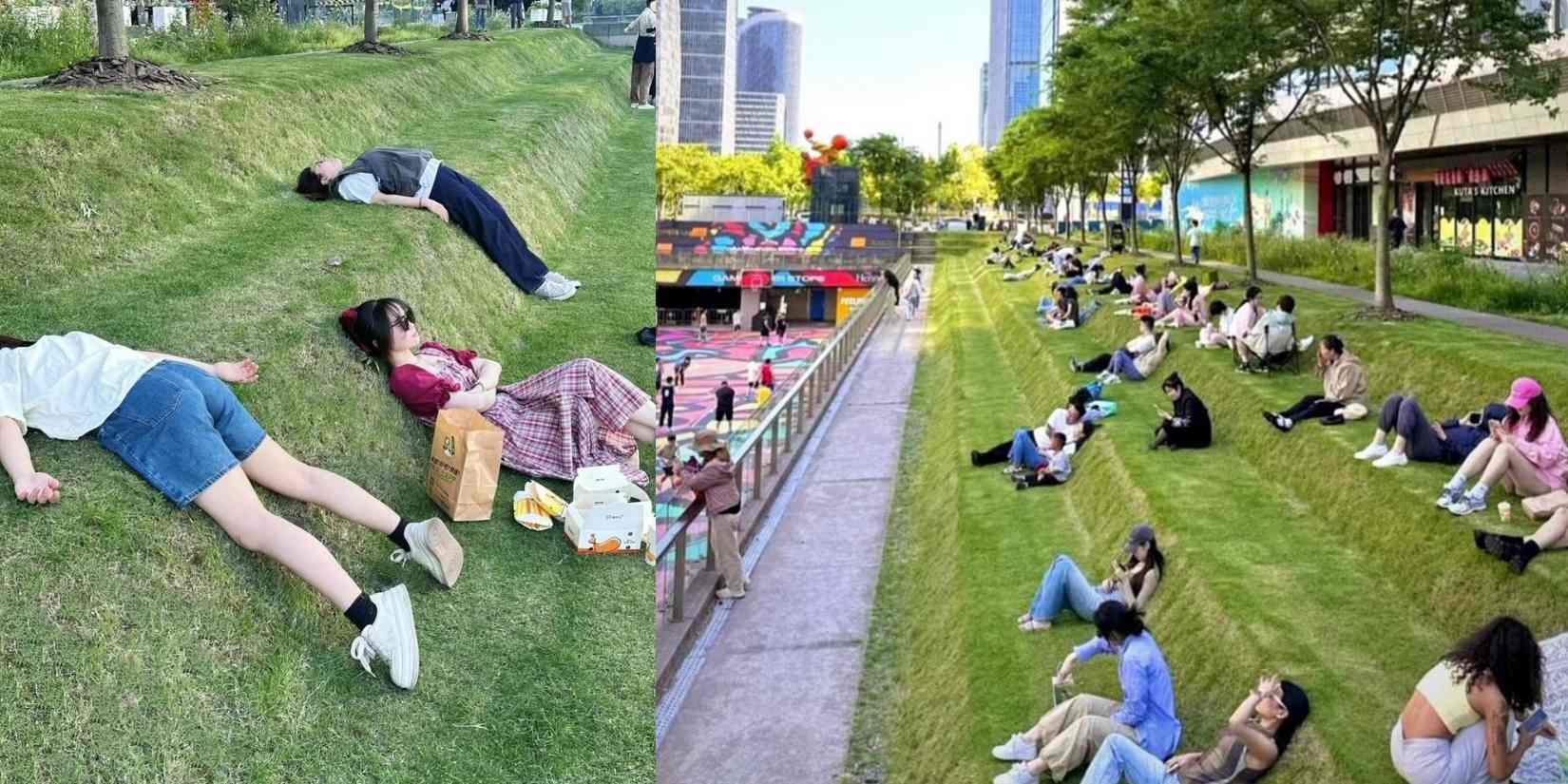 Di tengah hiruk-pikuk Shanghai, ada taman bertingkat khusus buat rebahan saat jeda kerja. Healing tipis-tipis tapi estetik!