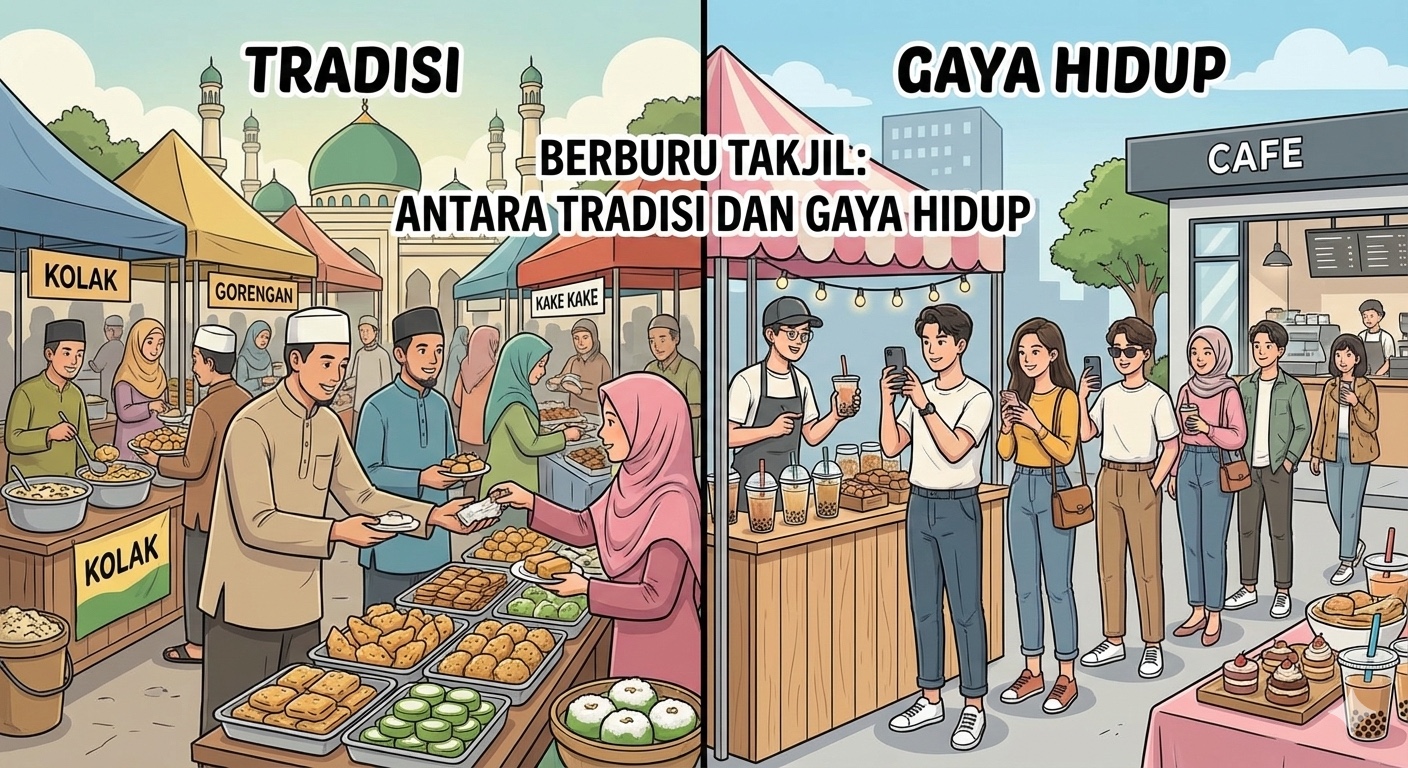 Berburu takjil bukan sekadar beli makanan, tapi tradisi Ramadan yang menghangatkan suasana dan menggerakkan ekonomi lokal.