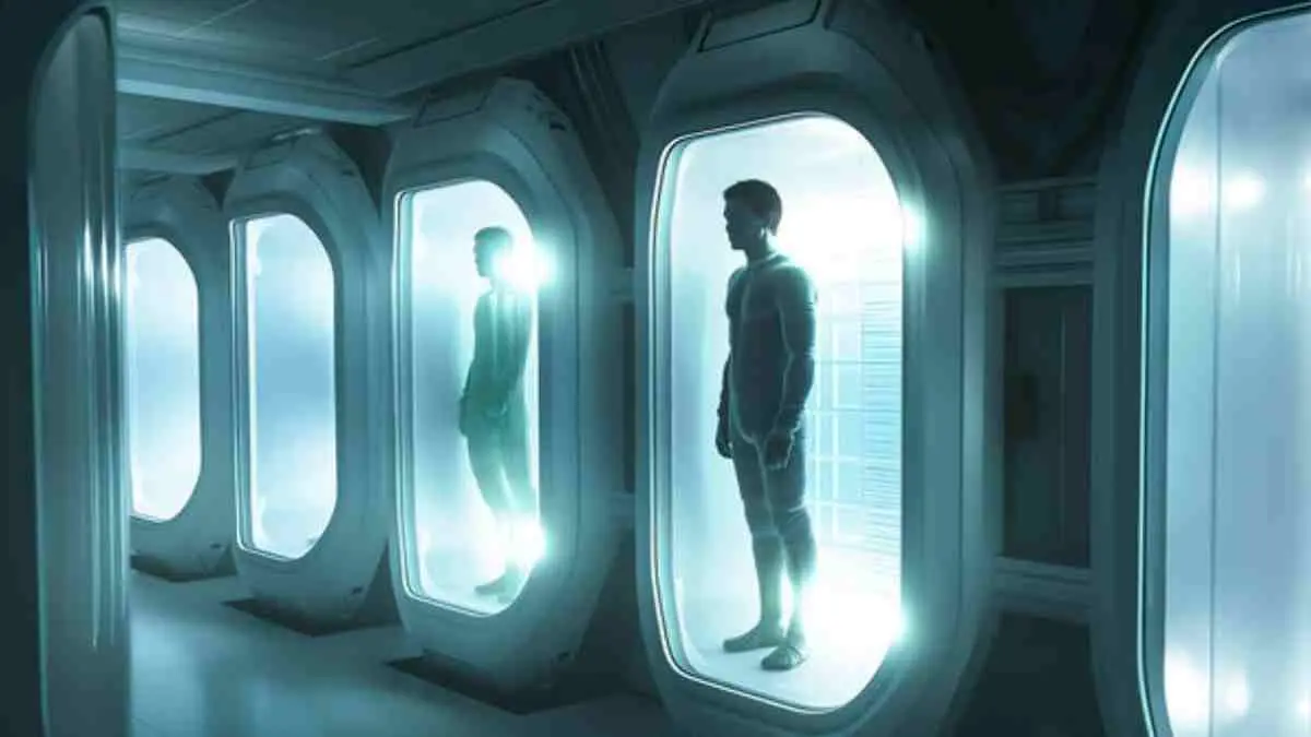Cryonics menjadi simbol ambisi manusia menaklukkan kematian dengan membekukan tubuh demi harapan hidup kembali di masa depan. (Teknologi Cryonics. Sumber: Adobe Stock)
