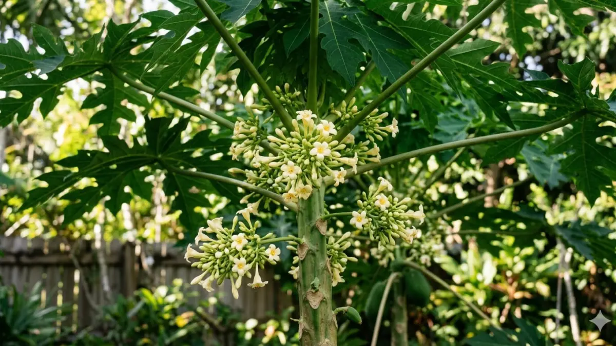 Bunga pepaya bukan sekadar sayur pahit, tetapi memiliki potensi membantu mengontrol tekanan darah tinggi jika dikonsumsi dengan tepat. (Ilustrasi bunga pepaya: AI)
